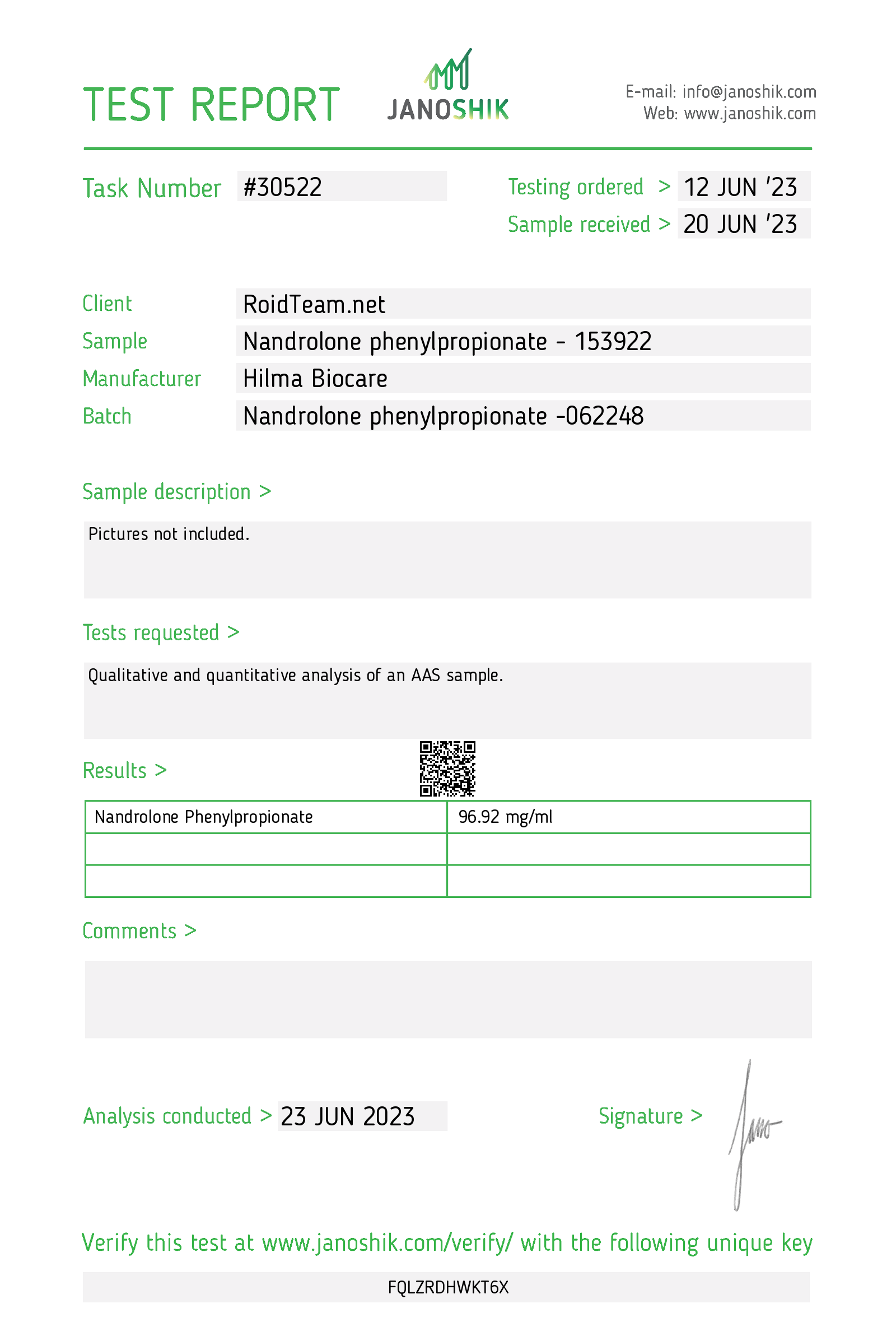 Hilma Biocare Nandrolone Phenylpropionate 10ml/100 mg/ml - Image 2